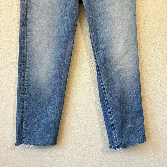 J. CREW 90s Classic Straight Leg Jeans Blue Denim High Rise Frayed - Picture 5 of 16
